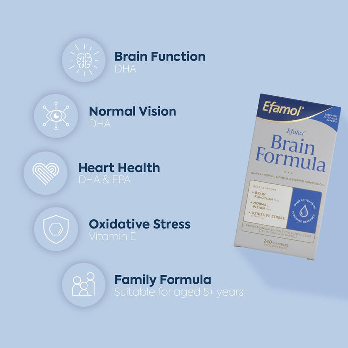 Efamol Brain Efalex Brain Formula 240 Capsules at Health Pharm Key Features