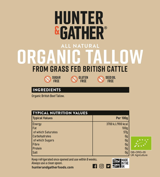 Hunter & Gather Org British Grass-Fed Beef Tallow 300g
