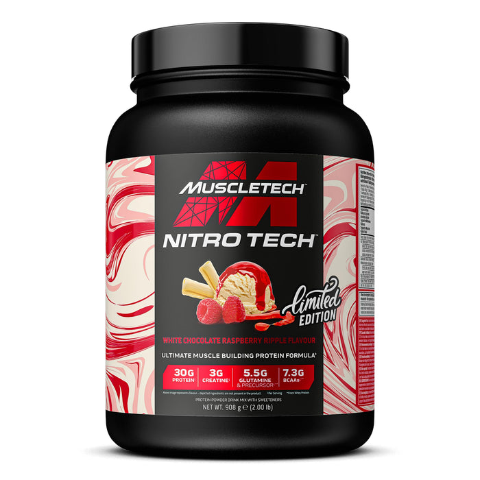 MuscleTech Nitro-Tech, White Chocolate Raspberry Ripple - 908g
