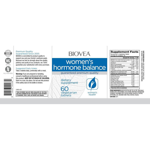 Biovea Women's Hormone Balance 60 Vegetarian Tablets | Premium Supplements at HealthPharm.co.uk