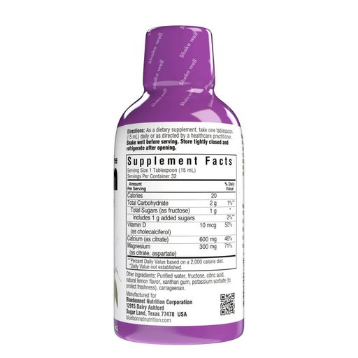 Bluebonnet Liquid Calcium, Magnesium Citrate &amp; Vitamin D3 Lemon 16 Fl Oz | Premium Supplements at HealthPharm.co.uk