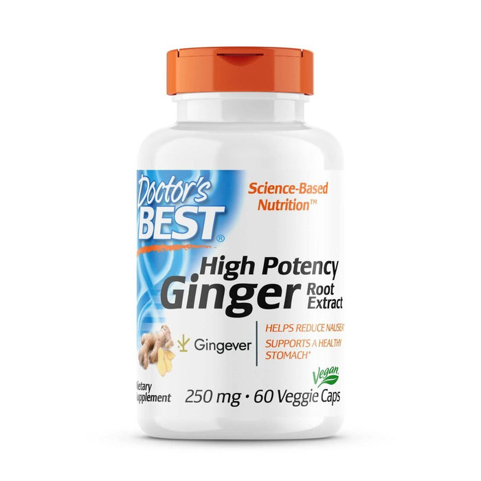 Doctor's Best High Potency Ginger 250mg 60 Veggie Capsules | Premium Supplements at HealthPharm.co.uk
