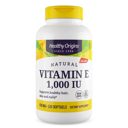 Healthy Origins Vitamin E 1,000iu 120 Softgels | Premium Supplements at HealthPharm.co.uk