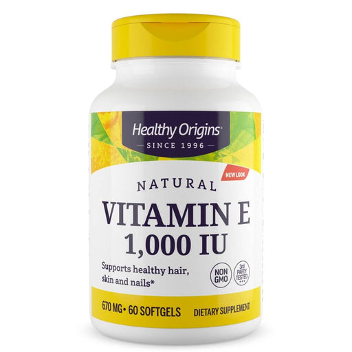 Healthy Origins Vitamin E 1,000iu 60 Softgels | Premium Supplements at HealthPharm.co.uk