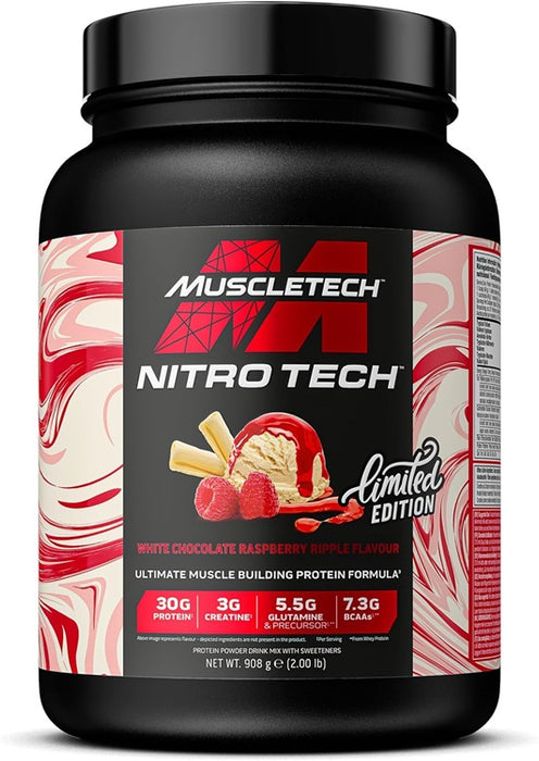 MuscleTech Nitro-Tech, White Chocolate Raspberry Ripple - 908g