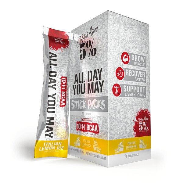 5% Nutrition AllDayYouMay - Legendary Series Stick Packs, Italian Lemon Ice - 10 x 17g