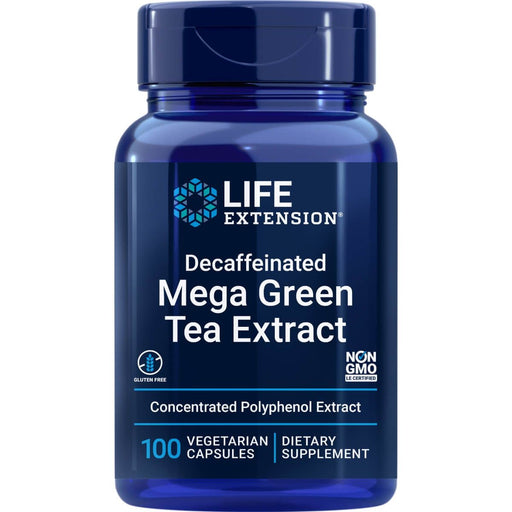 Life Extension Decaffeinated Mega Green Tea Extract 100 Vegetarian Capsules | Premium Supplements at HealthPharm.co.uk