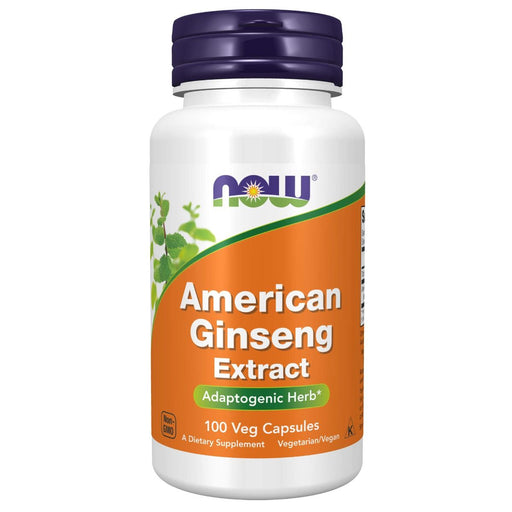 NOW Foods American Ginseng Extract 500 mg 100 Veg Capsules | Premium Supplements at HealthPharm.co.uk
