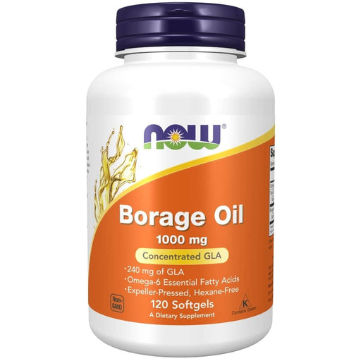NOW Foods Borage Oil 1000 mg with 240mg of GLA 120 Softgels | Premium Supplements at HealthPharm.co.uk
