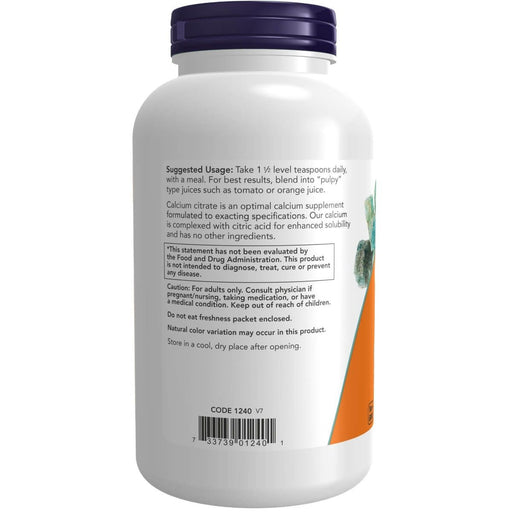 NOW Foods Calcium Citrate Powder 8oz (227g) | Premium Supplements at HealthPharm.co.uk