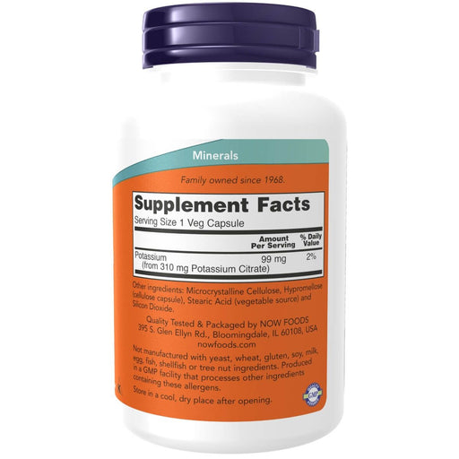 NOW Foods Potassium Citrate 99 mg 180 Veg Capsules | Premium Supplements at HealthPharm.co.uk