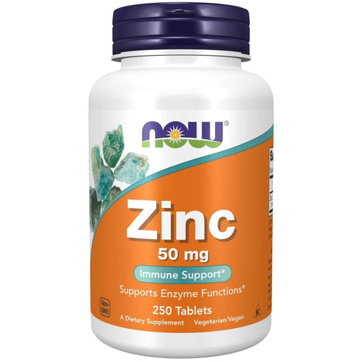 NOW Foods Zinc (Zinc Gluconate) 50 mg 250 Tablets | Premium Supplements at HealthPharm.co.uk