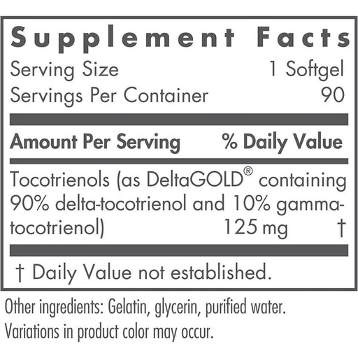 Nutricology Delta-Fraction Tocotrienols 125mg 90 Softgels | Premium Supplements at HealthPharm.co.uk
