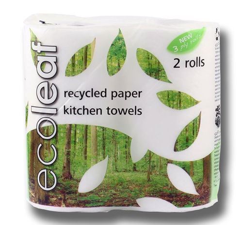 Suma Ecoleaf 3 Ply Kitchen Towel Twin Roll Pack