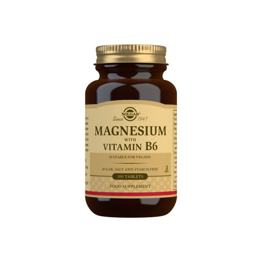 Solgar Magnesium with Vitamin B6 Tablets Pack of 100 | Premium Supplements at HealthPharm.co.uk