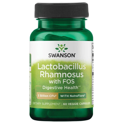 Swanson Lactobacillus Rhamnosus with FOS 5 Billion CFU 60 Vegetarian Capsules | Premium Supplements at HealthPharm.co.uk