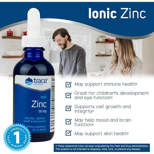Trace Minerals Liquid Ionic Zinc (50 mg) 2 oz | Premium Supplements at HealthPharm.co.uk