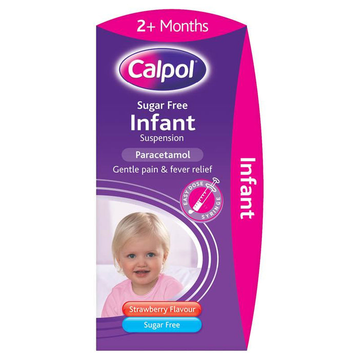 Calpol Sugar Free Infant Suspension Strawberry Flavour 2+ Months 100ml
