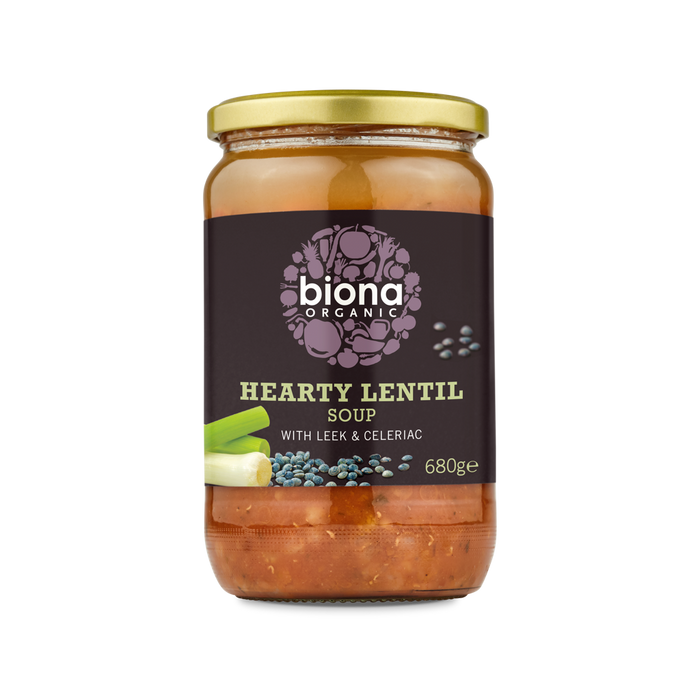 Biona Organic Hearty Lentil Soup with Leek & Celeriac 680g