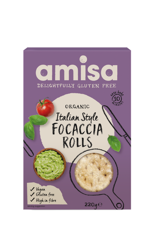 Amisa Organic Gluten Free Italian Style Focaccia Rolls 220g