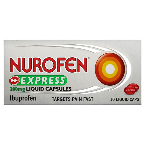 Nurofen Express 200mg Liquid Capsules 10 Liquid Caps Nurofen