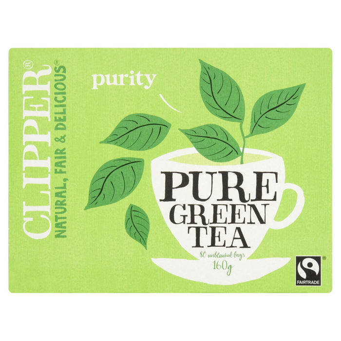 Clipper Fairtrade Pure Green Tea 80 Unbleached Bags 160g