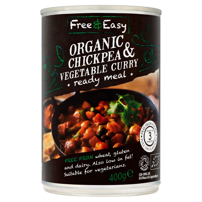 Free & Easy Organic Chickpea & Vegetable Curry Ready Meal 400g