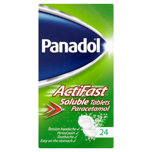Panadol ActiFast Soluble Tablets Paracetamol 24 Tablets Panadol