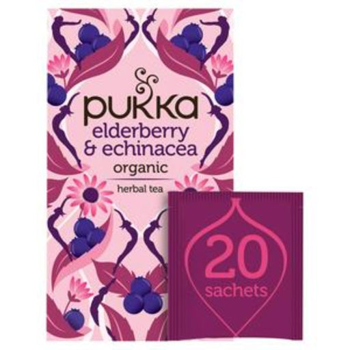 Pukka Elderberry & Echinacea Tea | 20 Fruit Tea Sachets 40g