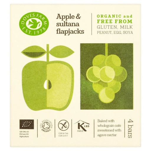 Freee by Doves Farm Gluten Free Organic Apple Oat Bars with Sultanas 4 x 35g