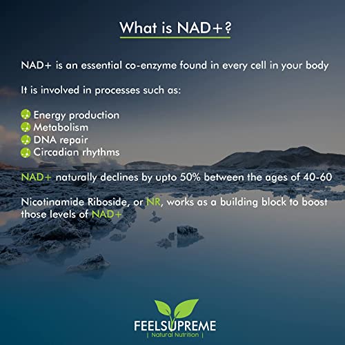Feel Supreme NAD+ Booster - NR with Astaxanthin 60Veg Caps