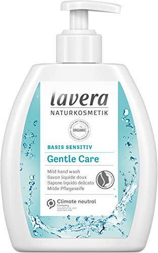 lavera Basic Sensitive Gentle Care Hand Wash  Organic Aloe Vera & Organic Chamomile  Mild Cleansing  Vegan  Skin-Neutral pH  250ml