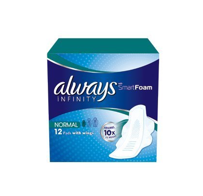 Always Infinity Normal sanitary 12 pads with wings