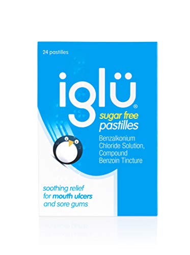 Iglu Sugar Free Pastilles. Soothing Relief for Mouth Ulcers and Sore Gums 24-count