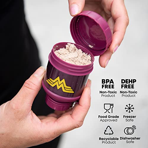 Amena Protein Powder Container with Funnel - The Portable Protein Powder  Container with Funnel & Belt Key Chain for Easy Carrying -100ml : Home &  Kitchen 