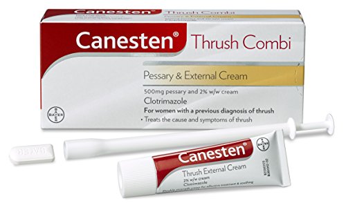 Canesten Thrush Combi Pessary & External Cream for Thrush Treatment | Clotrimazole | Two-Step Complete Relief Thrush Treatment