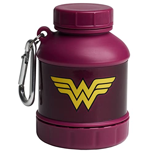 Smartshake Whey2Go Justice League Protein Powder Storage Container 50g Protein Shaker Bottle Funnel - 110ml BPA Free Wonder Woman Gifts DC Comics Protein Shakes Bottle Storage for Women
