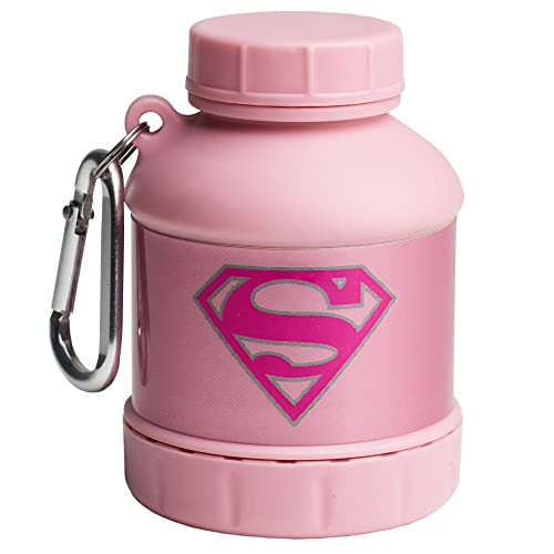 Smartshake Justice League Whey2Go Protein Powder Storage Container 50g - BPA Free Protein Shaker Bottle Funnel for Whey Protein Powder + Protein Shakes 110ml DC Comics Superman Gifts