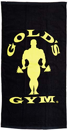 Gold's Gym UK GGTWL073 Unisex Workout Training Fitness Contrast Sports Cotton Soft Touch Towel 50 x 100 cm Black/Yellow One Size