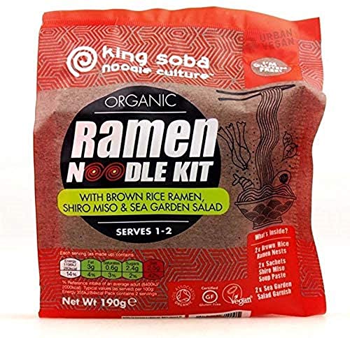 King Soba Organic Brown Rice Ramen Noodle Kit 190g
