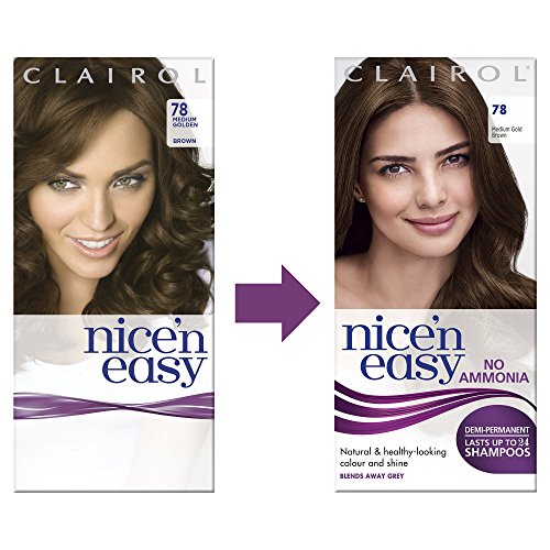 Clairol Nice'n Easy Semi-Permanent Hair Dye No Ammonia 78 Medium Golden Brown