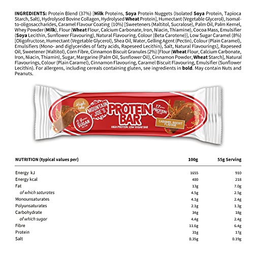 Mountain Joe's Protein Bar 12x55g Caramel Biscuit