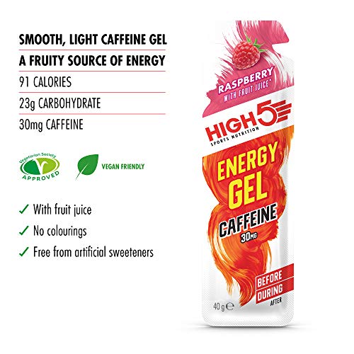 High 5 Energy Gel Caffeine Raspberry 20x40g
