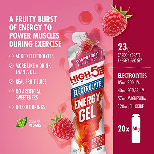 HIGH5 Energy Gel Electrolyte 20x60g Raspberry