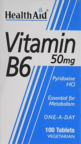 HealthAid Vitamin B6 (Pyridoxine HCl) 50mg - 100 Tablets