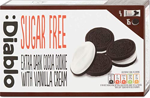 Diablo Sugar Free Cookie Extra Dark Cocoa Sandwich Biscuit 176g