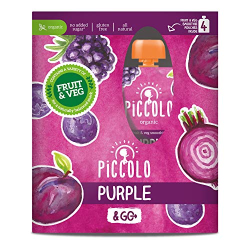 Piccolo Purple & Go Fruit & Veg Smoothies Pouches 4 x 90g