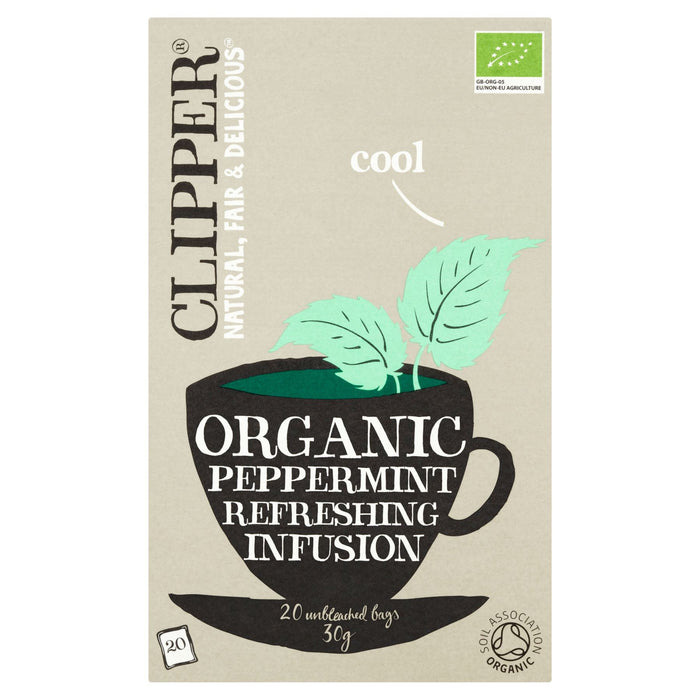 Clipper Organic Peppermint Refreshing Infusion 20 Unbleached Bags 30g