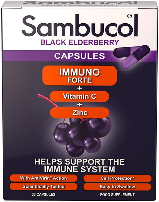 Sambucol Natural Black Elderberry Immuno Forte 30 Capsules