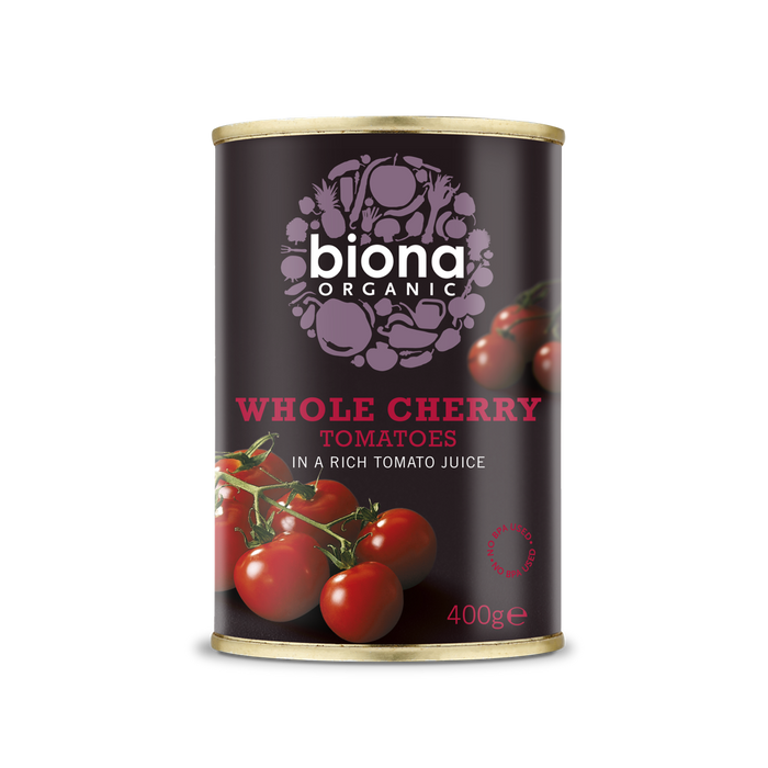 Biona Organic Whole Cherry Tomatoes in a Rich Tomato Juice 400g